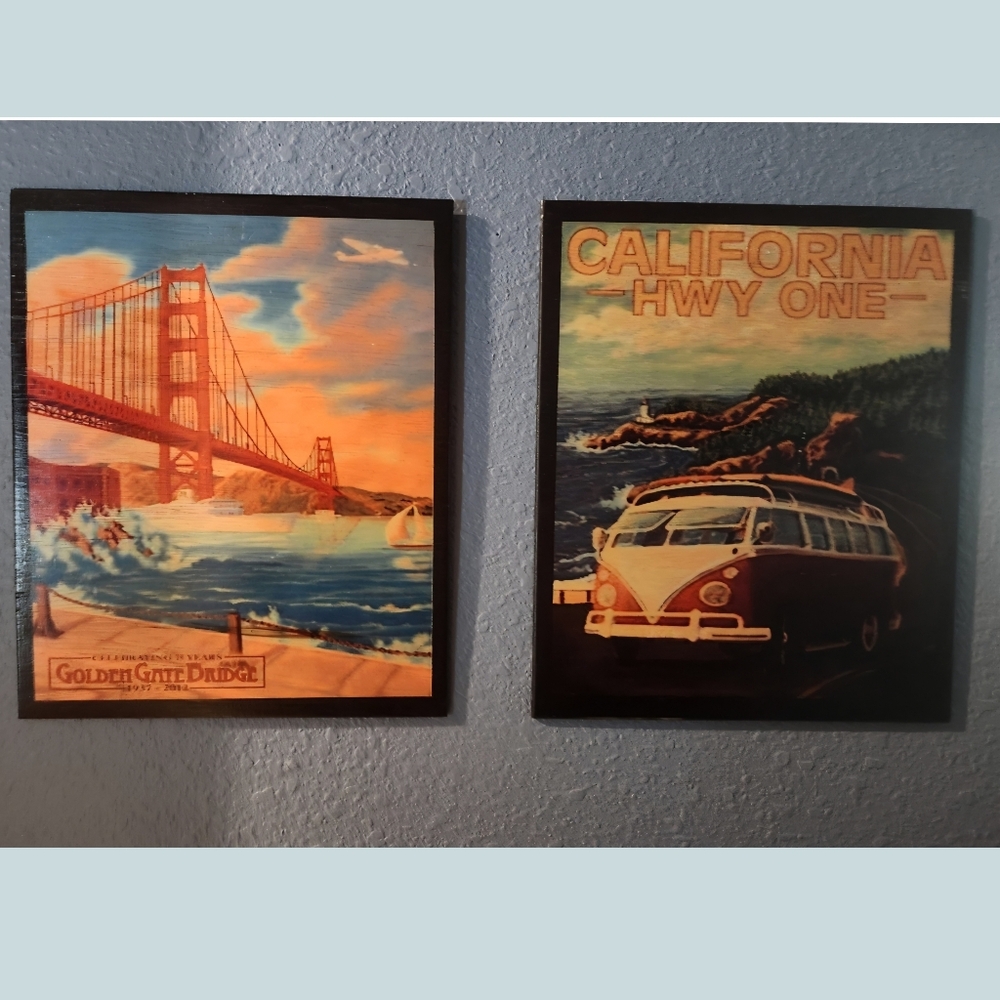 Kitschy Wooden silkscreen art- California - Picture 7 of 7